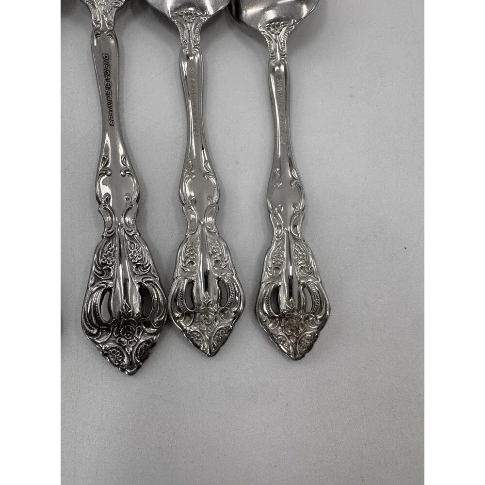 Oneida Michelangelo Heirloom Cube Set Of 9 Stainless Flatware Forks Spoons Knife